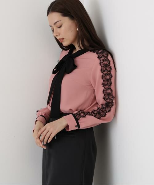 PINKY & DIANNE / ピンキーアンドダイアン シャツ・ブラウス | ◆レースコンビバイカラーリボンブラウス | 詳細9