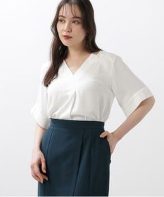 PINKY & DIANNE / ピンキーアンドダイアン シャツ・ブラウス | ◆ハーフスリーブＶネックブラウス