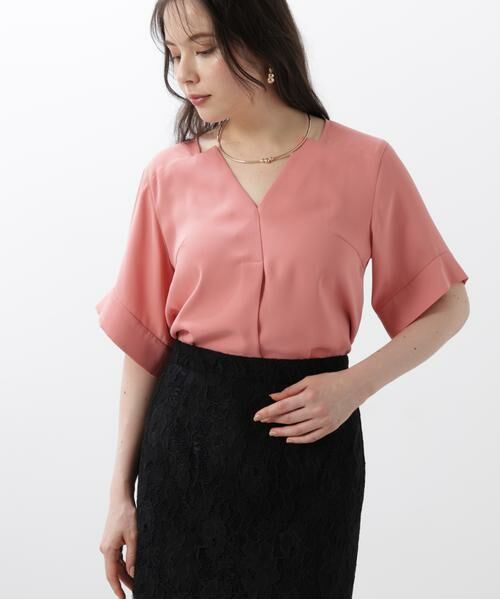 PINKY & DIANNE / ピンキーアンドダイアン シャツ・ブラウス | ◆ハーフスリーブＶネックブラウス | 詳細2