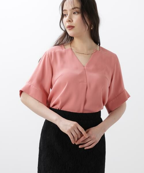 PINKY & DIANNE / ピンキーアンドダイアン シャツ・ブラウス | ◆ハーフスリーブＶネックブラウス | 詳細3
