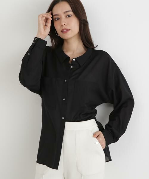PINKY & DIANNE / ピンキーアンドダイアン シャツ・ブラウス | ◆バックレースアップシャツ(ブラック)