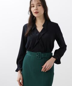 PINKY & DIANNE / ピンキーアンドダイアン シャツ・ブラウス | ◆バンドカラーラッフルブラウス