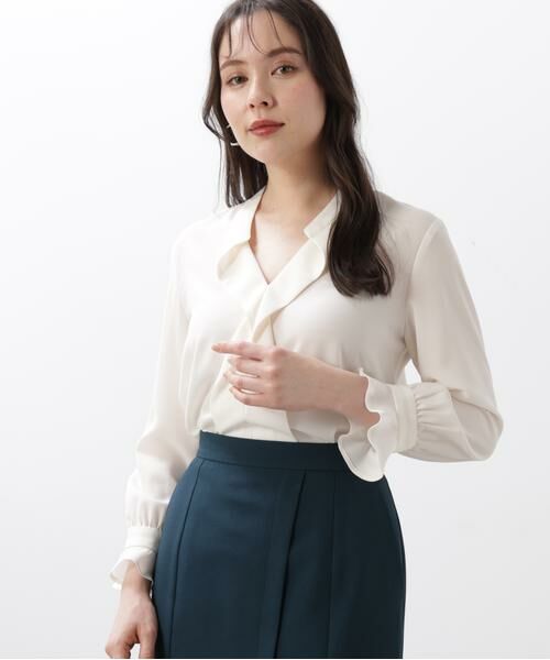 PINKY & DIANNE / ピンキーアンドダイアン シャツ・ブラウス | ◆バンドカラーラッフルブラウス | 詳細3
