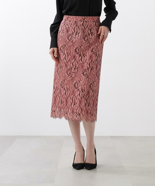 PINKY & DIANNE / ピンキーアンドダイアン スカート | ◆グラデーションフラワーレーススカート(ピンク)