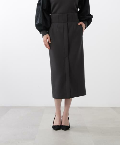 PINKY & DIANNE / ピンキーアンドダイアン スカート | ◆ハイウエストダンボールミディスカート(チャコールグレー1)