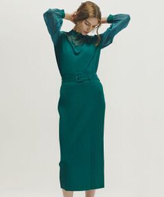 PINKY & DIANNE / ピンキーアンドダイアン スカート | ◆ベルト付き総針ニットタイトスカート