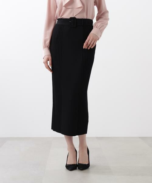 PINKY & DIANNE / ピンキーアンドダイアン スカート | ◆ベルト付き総針ニットタイトスカート | 詳細2