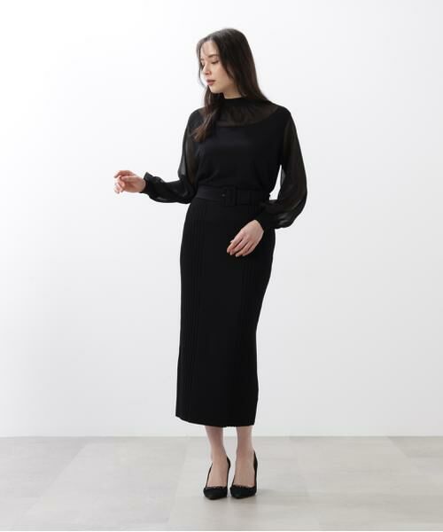 PINKY & DIANNE / ピンキーアンドダイアン スカート | ◆ベルト付き総針ニットタイトスカート | 詳細5