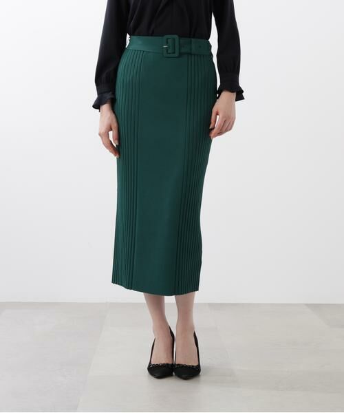 PINKY & DIANNE / ピンキーアンドダイアン スカート | ◆ベルト付き総針ニットタイトスカート | 詳細14