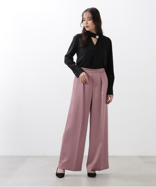 PINKY & DIANNE / ピンキーアンドダイアン パンツ | ◆サテンワイドパンツ | 詳細3