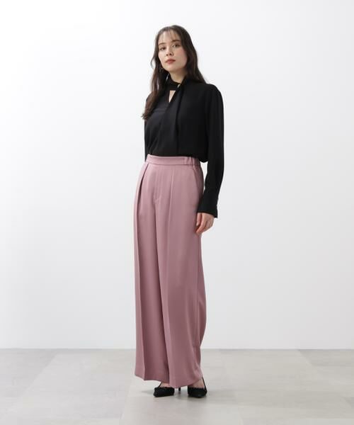 PINKY & DIANNE / ピンキーアンドダイアン パンツ | ◆サテンワイドパンツ | 詳細4