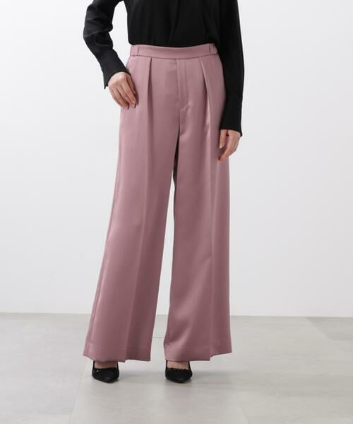 PINKY & DIANNE / ピンキーアンドダイアン パンツ | ◆サテンワイドパンツ(ピンク)