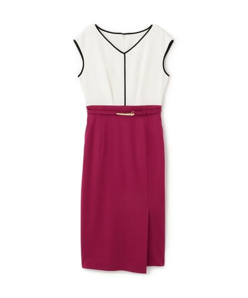 PINKY & DIANNE / ピンキーアンドダイアン ミニ丈・ひざ丈ワンピース | ◆バイカラーコンビワンピース | 詳細7