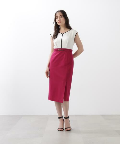 PINKY & DIANNE / ピンキーアンドダイアン ミニ丈・ひざ丈ワンピース | ◆バイカラーコンビワンピース | 詳細10