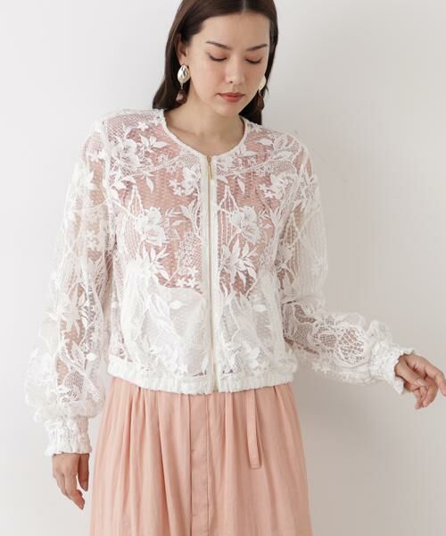 PINKY & DIANNE / ピンキーアンドダイアン ブルゾン | ◆フラワービジュレースブルゾン | 詳細7