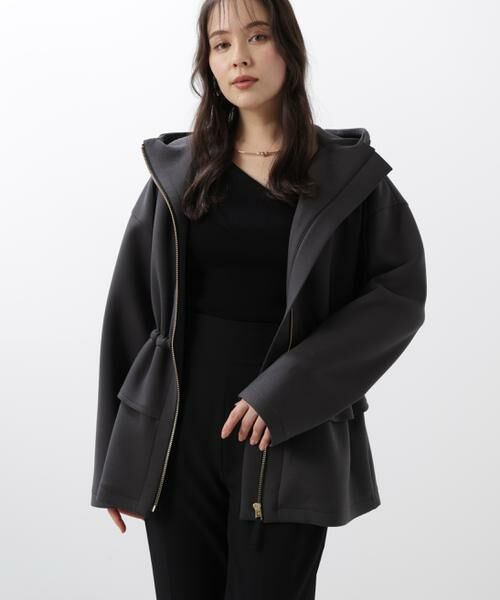 PINKY & DIANNE / ピンキーアンドダイアン ブルゾン | ◆ウエストフレアダンボールフーディー | 詳細2