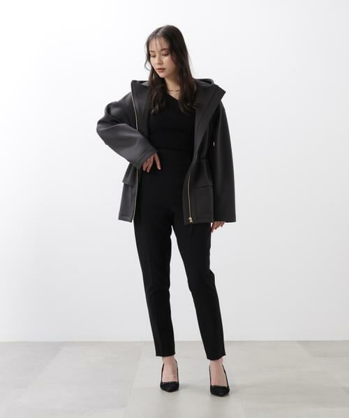 PINKY & DIANNE / ピンキーアンドダイアン ブルゾン | ◆ウエストフレアダンボールフーディー | 詳細4