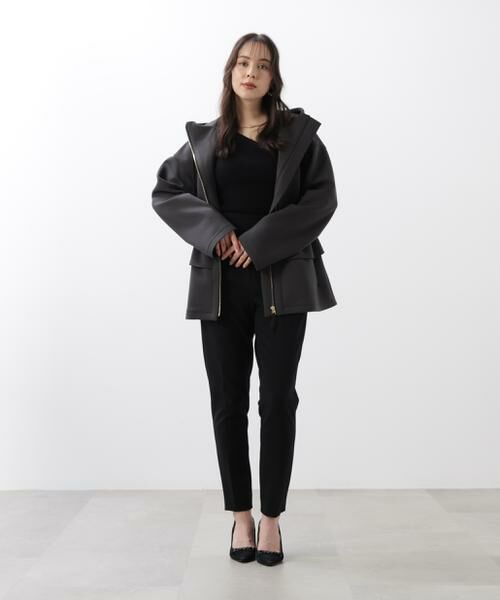 PINKY & DIANNE / ピンキーアンドダイアン ブルゾン | ◆ウエストフレアダンボールフーディー | 詳細5