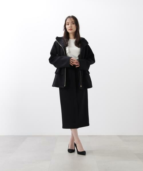 PINKY & DIANNE / ピンキーアンドダイアン ブルゾン | ◆ウエストフレアダンボールフーディー | 詳細13