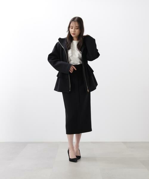 PINKY & DIANNE / ピンキーアンドダイアン ブルゾン | ◆ウエストフレアダンボールフーディー | 詳細14