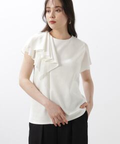 PINKY & DIANNE / ピンキーアンドダイアン カットソー | ◆ラッフルコンビカットソープルオーバー