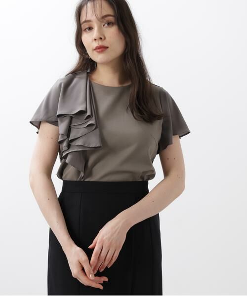 PINKY & DIANNE / ピンキーアンドダイアン カットソー | ◆ラッフルコンビカットソープルオーバー | 詳細2