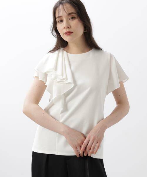 PINKY & DIANNE / ピンキーアンドダイアン カットソー | ◆ラッフルコンビカットソープルオーバー | 詳細7