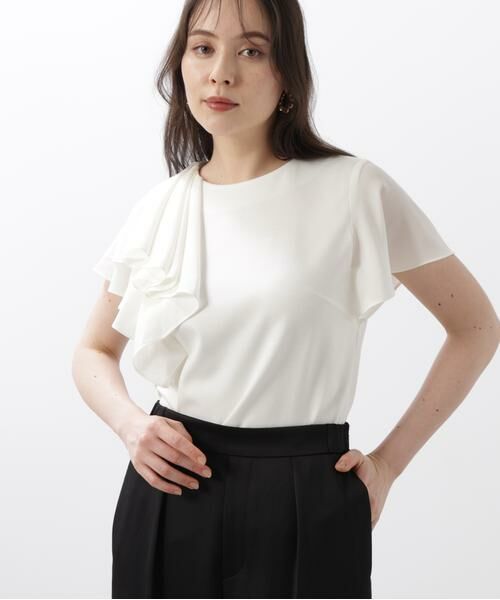 PINKY & DIANNE / ピンキーアンドダイアン カットソー | ◆ラッフルコンビカットソープルオーバー | 詳細8