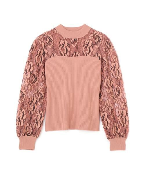 PINKY & DIANNE / ピンキーアンドダイアン ニット・セーター | ◆レースコンビモックネックニットプルオーバー | 詳細1