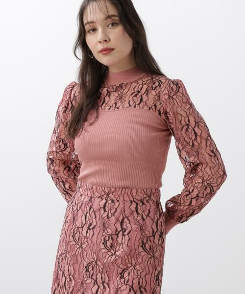 PINKY & DIANNE / ピンキーアンドダイアン ニット・セーター | ◆レースコンビモックネックニットプルオーバー | 詳細6
