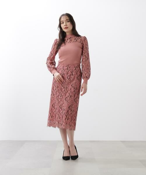 PINKY & DIANNE / ピンキーアンドダイアン ニット・セーター | ◆レースコンビモックネックニットプルオーバー | 詳細8