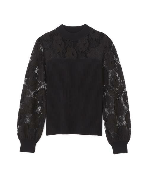 PINKY & DIANNE / ピンキーアンドダイアン ニット・セーター | ◆レースコンビモックネックニットプルオーバー | 詳細11