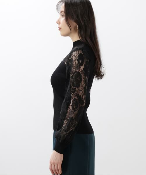 PINKY & DIANNE / ピンキーアンドダイアン ニット・セーター | ◆レースコンビモックネックニットプルオーバー | 詳細18