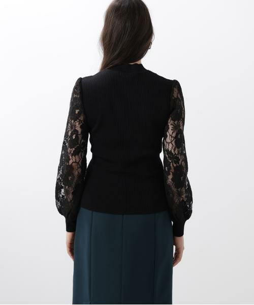 PINKY & DIANNE / ピンキーアンドダイアン ニット・セーター | ◆レースコンビモックネックニットプルオーバー | 詳細19