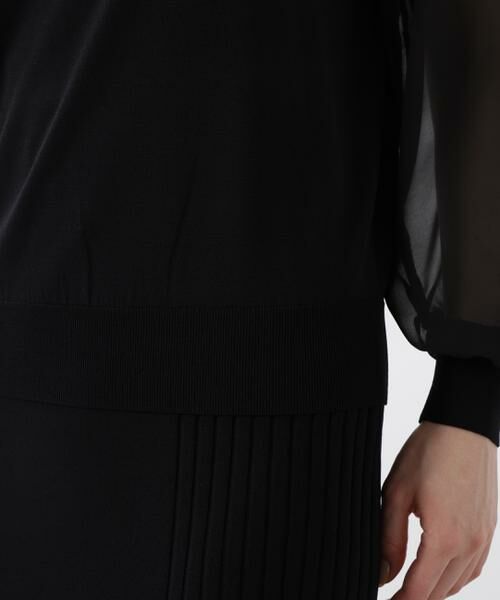 PINKY & DIANNE / ピンキーアンドダイアン ニット・セーター | ◆ギャザーネックシフォンコンビニット | 詳細10