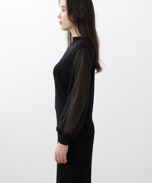 PINKY & DIANNE / ピンキーアンドダイアン ニット・セーター | ◆ギャザーネックシフォンコンビニット | 詳細6