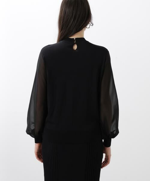 PINKY & DIANNE / ピンキーアンドダイアン ニット・セーター | ◆ギャザーネックシフォンコンビニット | 詳細7