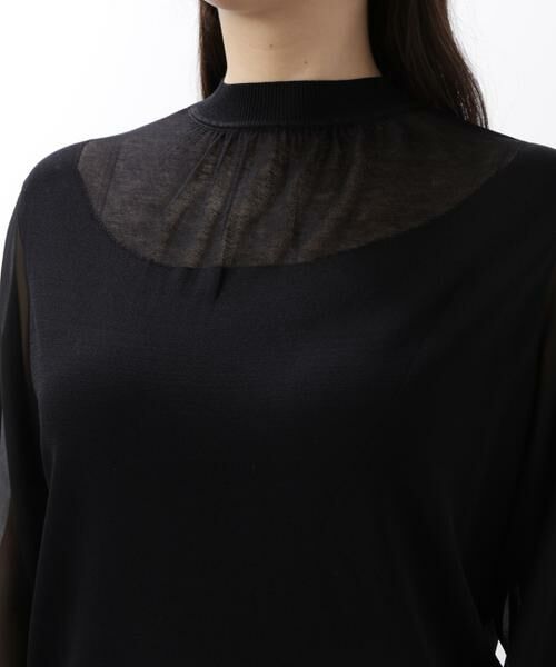 PINKY & DIANNE / ピンキーアンドダイアン ニット・セーター | ◆ギャザーネックシフォンコンビニット | 詳細8