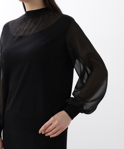 PINKY & DIANNE / ピンキーアンドダイアン ニット・セーター | ◆ギャザーネックシフォンコンビニット | 詳細9