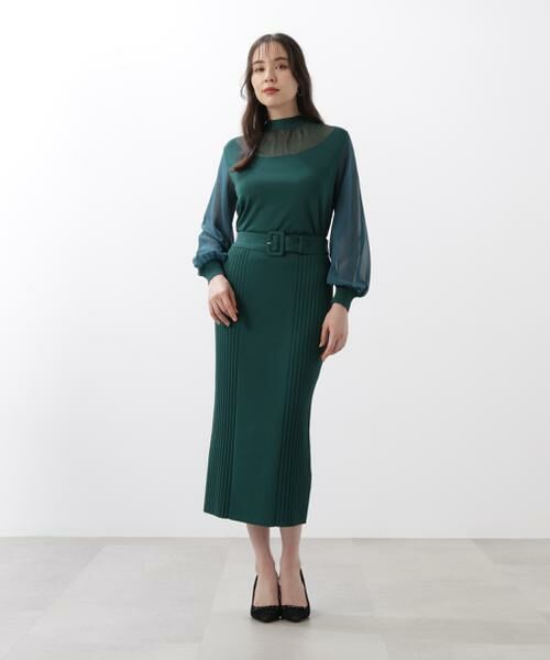 PINKY & DIANNE / ピンキーアンドダイアン ニット・セーター | ◆ギャザーネックシフォンコンビニット | 詳細19