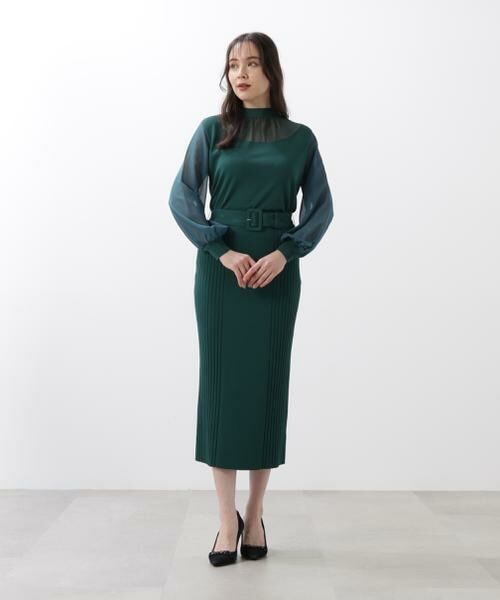 PINKY & DIANNE / ピンキーアンドダイアン ニット・セーター | ◆ギャザーネックシフォンコンビニット | 詳細20