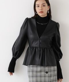 PINKY & DIANNE / ピンキーアンドダイアン シャツ・ブラウス | ◆フォーレザーペプラムブラウス