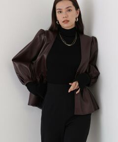 PINKY & DIANNE / ピンキーアンドダイアン シャツ・ブラウス | ◆フォーレザーペプラムブラウス