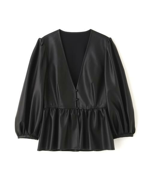 PINKY & DIANNE / ピンキーアンドダイアン シャツ・ブラウス | ◆フォーレザーペプラムブラウス | 詳細1