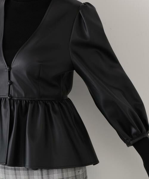 PINKY & DIANNE / ピンキーアンドダイアン シャツ・ブラウス | ◆フォーレザーペプラムブラウス | 詳細10