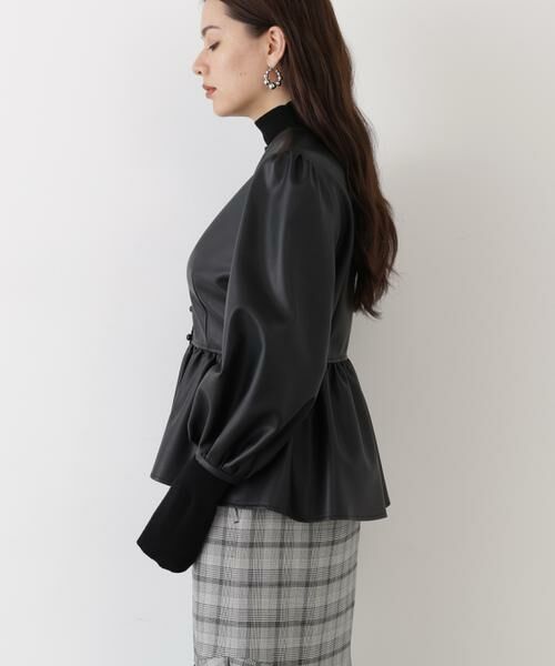 PINKY & DIANNE / ピンキーアンドダイアン シャツ・ブラウス | ◆フォーレザーペプラムブラウス | 詳細7