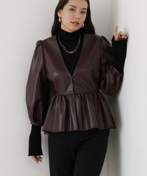 PINKY & DIANNE / ピンキーアンドダイアン シャツ・ブラウス | ◆フォーレザーペプラムブラウス | 詳細21
