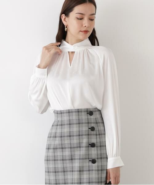 PINKY & DIANNE / ピンキーアンドダイアン シャツ・ブラウス | ◆ギャザーネックドットジャガードブラウス | 詳細2