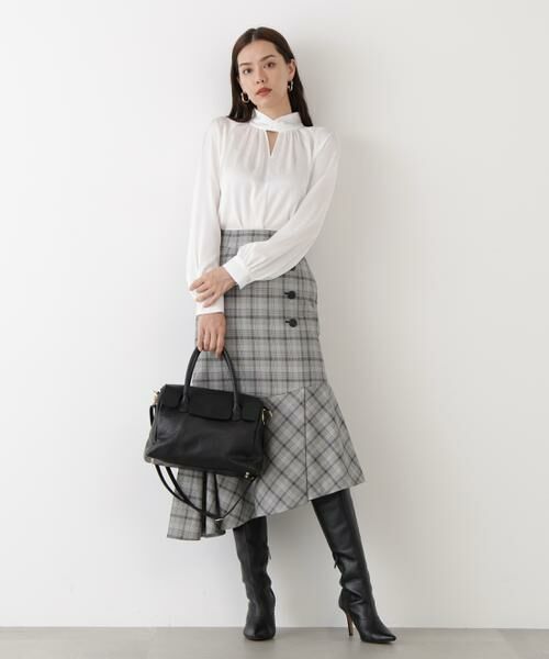 PINKY & DIANNE / ピンキーアンドダイアン シャツ・ブラウス | ◆ギャザーネックドットジャガードブラウス | 詳細4