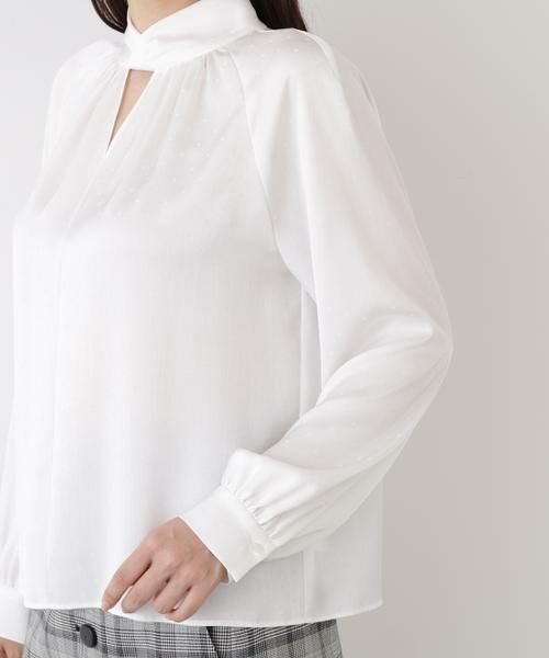 PINKY & DIANNE / ピンキーアンドダイアン シャツ・ブラウス | ◆ギャザーネックドットジャガードブラウス | 詳細9